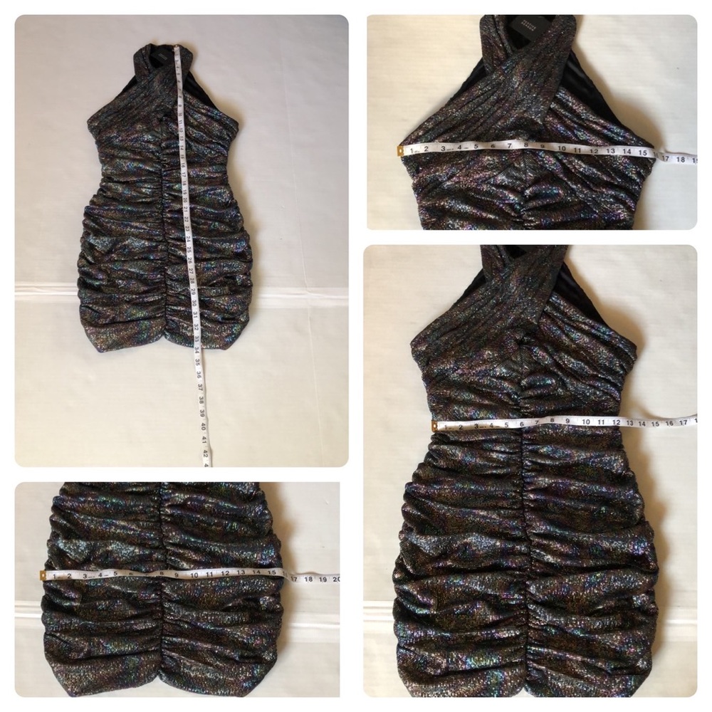 ZARA Metallic Draped Mini Dress/NWT - Picture 11 of 15